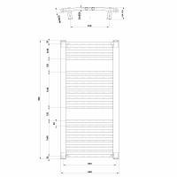 Aqualine ORBIT vykurovacie teleso s bočným pripojením 600x960 mm, biela ILO96T