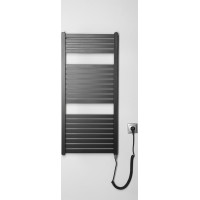 Aqualine TONDI-E elektrické vykurovacie teleso rovné 450x970 mm, 300 W, čierna mat DE456T