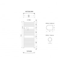 Aqualine ALYA vykurovacie teleso oblé 500x1110mm, chróm LLC201