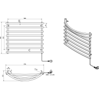 Aqualine Elektrický sušiak uterákov, 570x465mm, 72W, biely SU110A