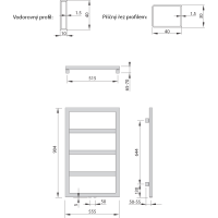 Sapho DENALI vykurovacie teleso 550x904 mm, strieborná štrukturálna DN609SS