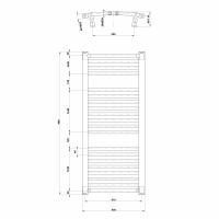 Aqualine ORBIT vykurovacie teleso s bočným pripojením 450x960 mm, biela ILO94T