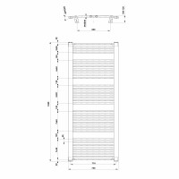 Aqualine ORBIT vykurovacie teleso s bočným pripojením 750x1680 mm, biela ILO67T