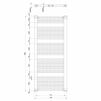 Aqualine DIRECT vykurovacie teleso s bočným pripojením 750x1680 mm, biela ILR67T
