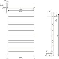 Sapho ELIAS elektrický sušiak uterákov 490x730x110 mm, 105 W, čierna mat EB550