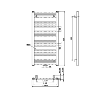 Bruckner ALBRECHT vykurovacie teleso 400x930 mm, stredové pripojenie, čierna mat 600.111.6