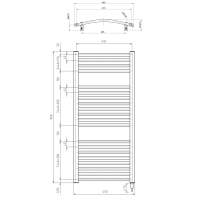Aqualine ORBIT-E elektrické vykurovacie teleso oblé 450x960 mm, 300 W, biela ILEO94T