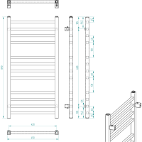 Sapho METRO vykurovacie teleso 450x890 mm, čierna mat IR400TB