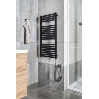 Aqualine TONDI-E elektrické vykurovacie teleso rovné 450x970 mm, 300 W, čierna mat DE456T