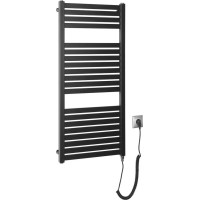 Aqualine TONDI-E elektrické vykurovacie teleso rovné 450x970 mm, 300 W, čierna mat DE456T
