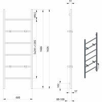 Sapho BARBO elektrický sušiak uterákov, hranatý, 600x1600mm, 160 W, čierna mat BB906