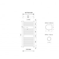 Aqualine ALYA vykurovacie teleso rovné 500x1110mm, chróm LLR102