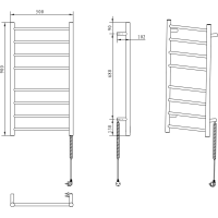 Sapho REDONDO elektrický sušiak uterákov, okrúhly, 500x900 mm, 75 W, nerez lesk ER220V