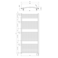 Aqualine ORBIT-E elektrické vykurovacie teleso oblé 600x1320 mm, 600 W, biela ILEO36T