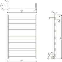 Sapho ELIAS elektrický sušiak uterákov 490x730x110 mm, 105 W, biela mat EB540