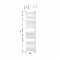 Aqualine ORBIT vykurovacie teleso s bočným pripojením 600x1850 mm, biela ILO86T