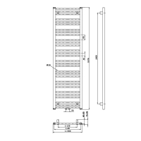 Bruckner ALBRECHT vykurovacie teleso 500x1570 mm, stredové pripojenie, čierna mat 600.115.6