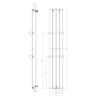 Sapho COLONNA vykurovacie teleso 298x1800 mm, metalická strieborná IR143