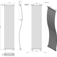 Sapho ONDA vykurovacie teleso 400x1700 mm, chróm 1801-05