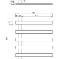 Sapho ELCOR elektrický sušiak uterákov 480x520x50 mm, 63 W, biela mat EB520