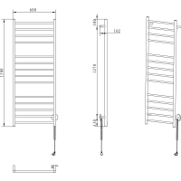 Sapho REDONDO elektrický sušiak uterákov, okrúhly, 600x1500 mm, 130 W, nerez lesk ER250V