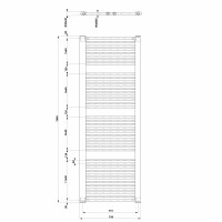 Aqualine DIRECT vykurovacie teleso s bočným pripojením 750x1850 mm, biela ILR87T