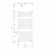 Aqualine DIRECT vykurovacie teleso s bočným pripojením 600x960 mm, biela ILR96T
