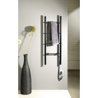 Sapho KARBO elektrický sušiak uterákov, okrúhly, 400x1120mm, 87 W, čierna mat KB904