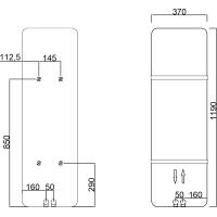 Sapho TABELLA vykurovacie teleso 370x1190 mm, čierna mat MI1139