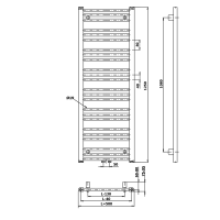 Bruckner ALBRECHT vykurovacie teleso 500x1250 mm, stredové pripojenie, čierna mat 600.114.6