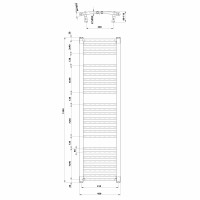 Aqualine ORBIT vykurovacie teleso s bočným pripojením 450x1320 mm, biela ILO34T