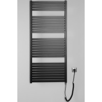 Aqualine TONDI-E elektrické vykurovacie teleso rovné 600x1330 mm, 600 W, čierna mat DE486T