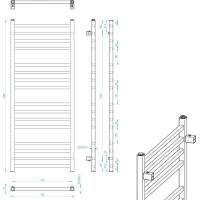 Sapho METRO vykurovacie teleso 500x1200 mm, čierna mat IR410TB