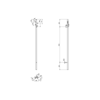 Sapho PASADOR elektrický sušiak uterákov, okrúhly, 150x1500 mm, 30 W, čierna mat ER175BV