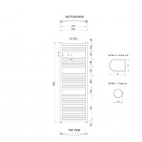 Aqualine ALYA vykurovacie teleso oblé 500x1420mm, chróm LLC203