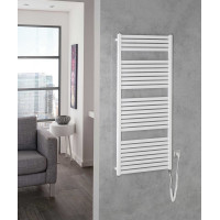 Aqualine TONDI-E elektrické vykurovacie teleso rovné 600x1330 mm, 600 W, biela DE480T