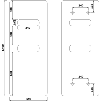 Sapho TABELLA OPEN vykurovacie teleso 590x1490 mm, čierna mat MI1457