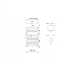 Aqualine ALYA vykurovacie teleso rovné 450x803mm, chróm LLR101