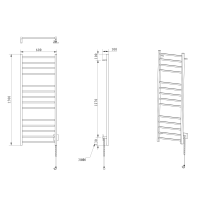 Sapho ESKINADO elektrický sušiak uterákov, hranatý, 600x1500 mm, 130 W, nerez lesk ER450V
