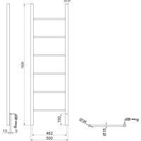 Sapho KARBO elektrický sušiak uterákov, okrúhly, 500x1600mm, 120 W, čierna mat KB905