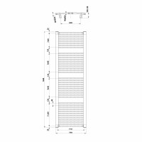 Aqualine ORBIT vykurovacie teleso s bočným pripojením 750x1850 mm, biela ILO87T