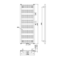 Bruckner ALBRECHT vykurovacie teleso 400x1250 mm, stredové pripojenie, čierna mat 600.112.6