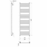 Sapho METRO-E elektrické vykurovacie teleso rovné 600x1620 mm, 800 W, biela ME616
