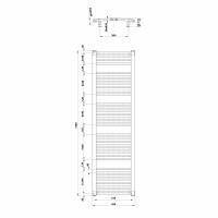 Aqualine ORBIT vykurovacie teleso s bočným pripojením 450x1680 mm, biela ILO64T