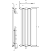 Sapho FEDE vykurovacie teleso 1500x490 mm, 10 seg., čierna mat IR193