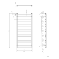 Sapho METRO DOS vykurovacie teleso 500x1100 mm, čierna mat IR432TB