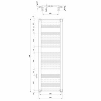 Aqualine ORBIT vykurovacie teleso s bočným pripojením 600x1320 mm, biela ILO36T