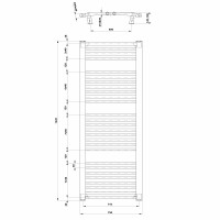 Aqualine ORBIT vykurovacie teleso s bočným pripojením 750x1320 mm, biela ILO37T