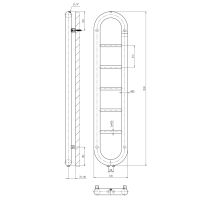 Sapho HORIZON vykurovacie teleso 330x1500 mm, čierna mat IR195