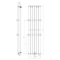 Sapho COLONNA vykurovacie teleso 450x1800 mm, metalická strieborná IR145